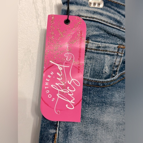 Southern‎ Fried Chics Classic 5 Pocket Distressed Flare Jeans Size 4 NWT - Picture 3 of 6